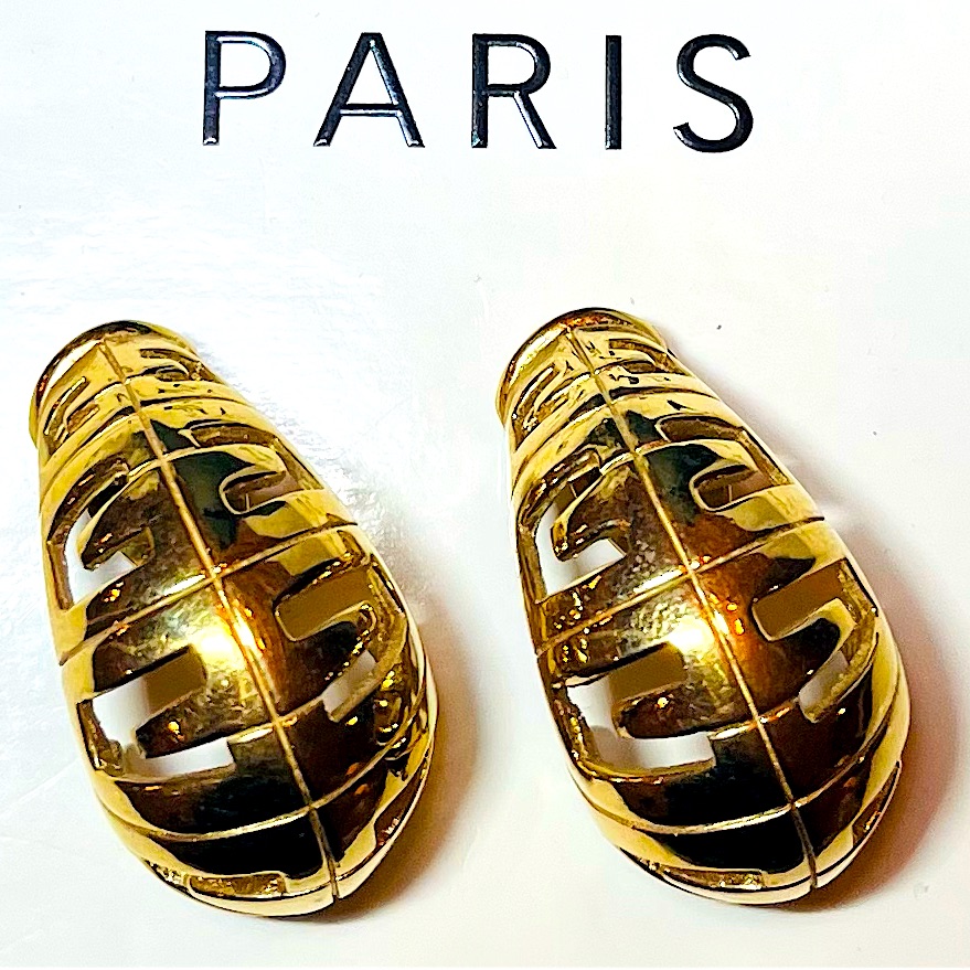 Vtg Givenchy Bold Signature 4g Earrings